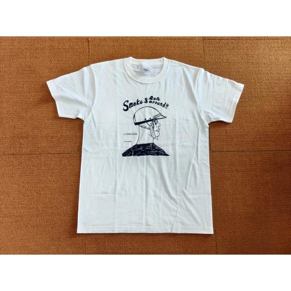 煙吐いて行こうぜ！Tシャツ　薄いアイボリー