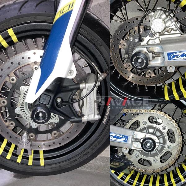 Husqvarna 701 Supermoto Enduro アクスルスライダー フロント/リア/前...