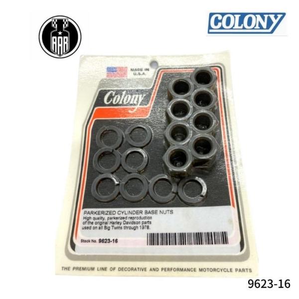 パーカーライズド シリンダーベース ナット ハーレーダビッドソン 1930-1978年初頭 ビッグツ...