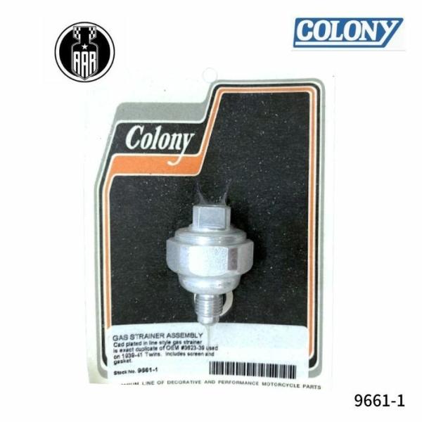 ガスストレーナー アセンブリ リンカートキャブ カドミウム ハーレー 1939-41年 ビッグツイン...