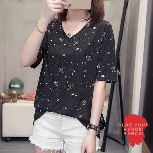 大きいサイズ Tシャツ レディース ファッション ぽっちゃり おおきいサイズ あり プラネット柄 宇宙 天体柄 Vネック トップス L Ll 3l 4l 5l 春夏 rch W5485 rch 通販 Yahoo ショッピング