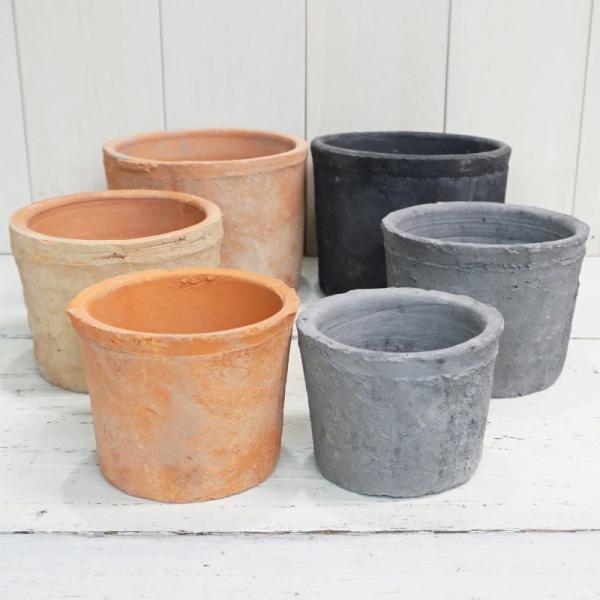 植木鉢 おしゃれ 素焼き ジャンクポット丸切立浅 (2色)セット 10cm 13cm 16cm 3号...