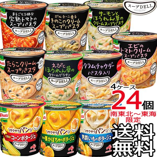 【送料無料 南東北〜東海限定】選べる24個セット クノール スープDELI 6個入 × 4ケース カ...