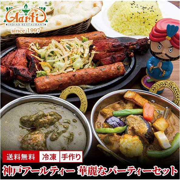 カレー・インド料理 華麗なパーティーセット 送料無料 ナン ビリヤニ タンドリーチキン サモサ