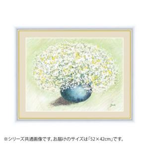 アート額絵 洋 美 (ようび) 「純真なホワイトのブーケ」 G4-AB060 52×42cmの商品画像