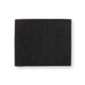 二つ折り財布 ブラック＆ブラウン コルク製  一年保証｜aasha-shop