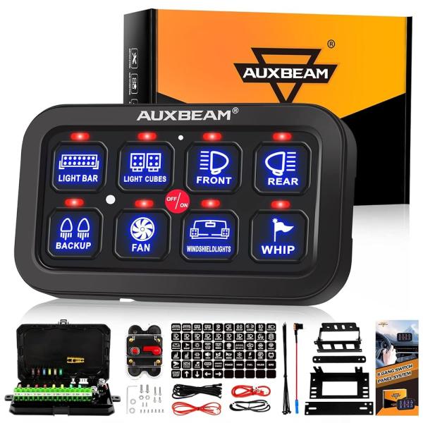 Auxbeam 8ギャングスイッチパネル BA80 自動調光機能付き タッチコントロールパネルボック...