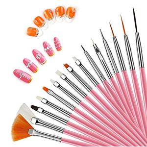 ジェルネイル 筆 ネイルブラシ 15点セット ジェルネイル 筆 ネイルアートブラシセット ドットペン ラウンドブラシ ネイルアートブラシ 極