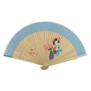 大西賢製販 扇子 Ripple 短地シルクペンテックス 21cm レディース 舞妓/ブルー