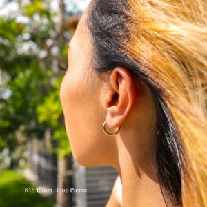 18金 フープピアス メンズ ピアス K18 ...の詳細画像5