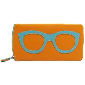 6462 One Size ili New York 6462 Leather Eyeglass Case (Papaya/Turquoise)の商品画像