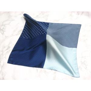 ポケットチーフ ２色４柄   水玉 ドット×２  千鳥   紺