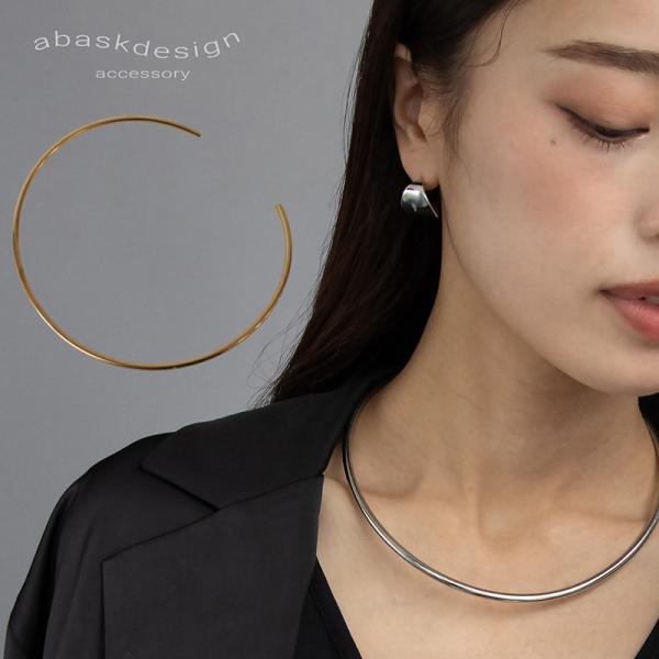 金属アレルギー対応 ネックレス カーブラインチョーカーネックレス サージカルステンレス レディース ...