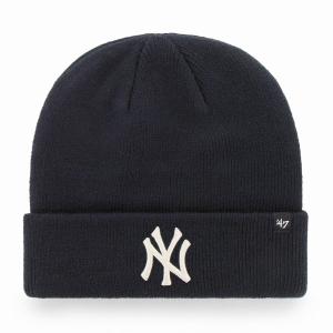 ('47/フォーティーセブン)  ヤンキース  ’47 ニット帽 カフニット ネイビー×ホワイト刺繍ロゴ　Yankees ’47 Raised Cuff Knit Navy×White Logo｜abbot-fukuoka