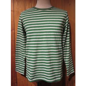 ゴーヘンプ（GOHEMP) BASIC L/SL TEE / H/C BORDER GRASS GREEN （メンズ）M/Lサイズ｜abbot-fukuoka