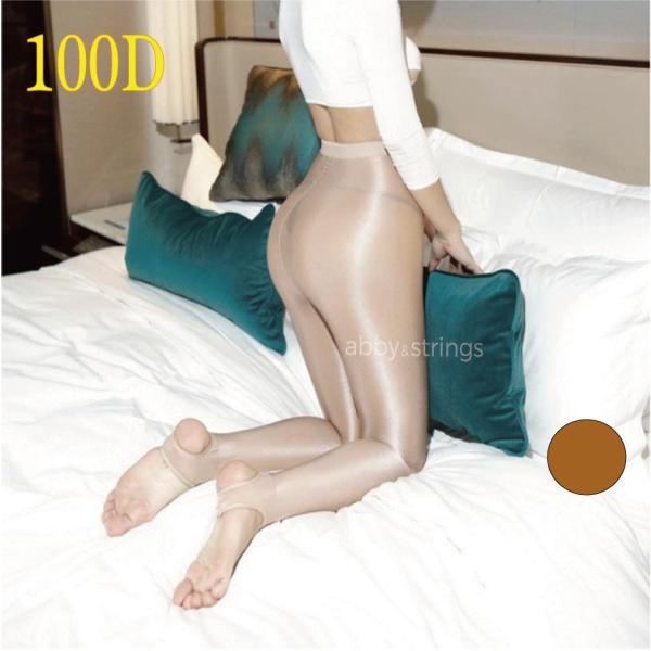 【午前購入 当日発送】【送料無料】100D光沢ストッキングハイライトダンスソックス（肌色・深肌色）0...