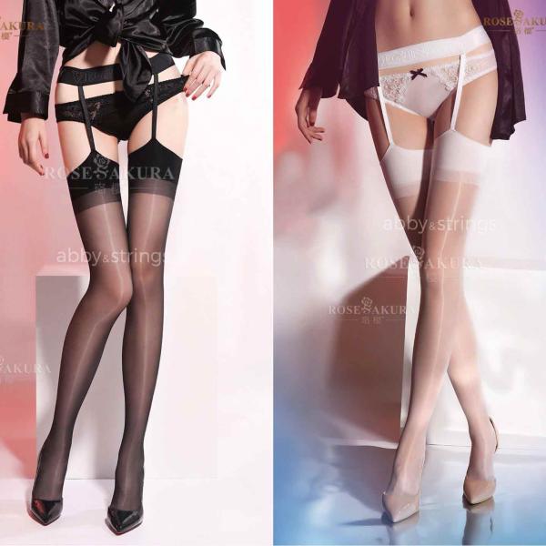 【午前購入 当日出荷】【送料無料】光沢ガーターベルト付きストッキング 8205 コスプレ フリーサイ...