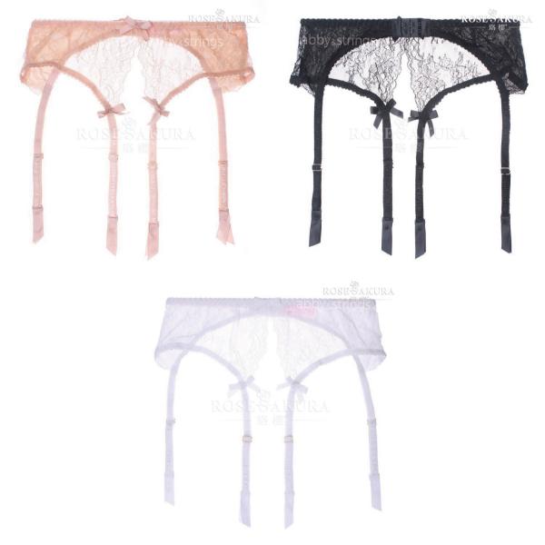 【午前購入 当日発送】【送料無料】ストッキング用ガーターベルトセクシーランジェリー（黒・白・肌）コス...