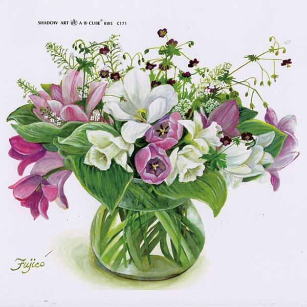 シャドープリントA・B・CUBE チューリップと水仙  C-171