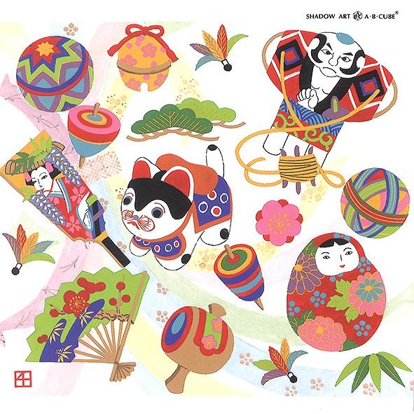 シャドープリントA・B・CUBE お正月：いぬはりこ  C211