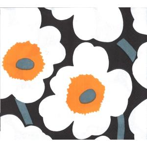 marimekko ペーパーナプキン MRL552677 ウニッコ ブラックオレンジ｜abc-craft