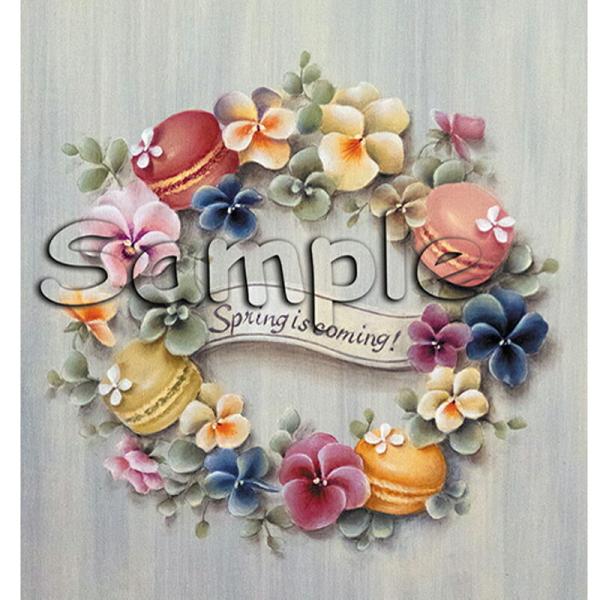 シャドープリント  ビオラとマカロンの淡色リース  メール便/宅配便可 mk-11