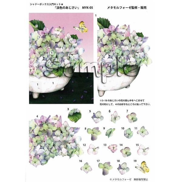 シャドープリント シャドーボックス入門キット 淡色のあじさい  MYK-05 メール便/宅配便可