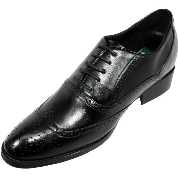 【並行輸入品】[CALDEN] メンズ 目に見えないエレベーターの靴を増やす高さ   ブラックレザー...