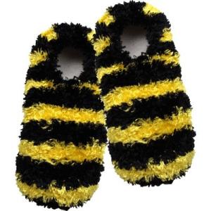 【並行輸入品】Gift House Black and Gold Striped Slippers