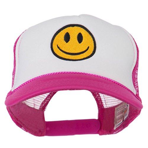 【並行輸入品】Smiley Face刺繍Foamメッシュバックキャップ   ホットピンクホワイト カ...