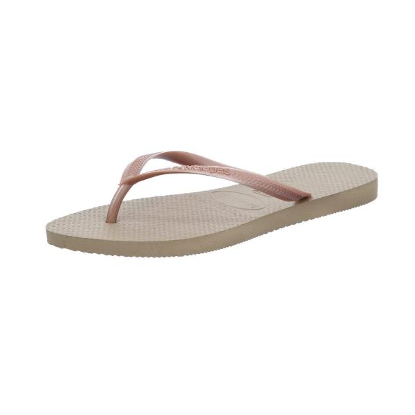 【並行輸入品】[ハワイアナス] ビーチサンダル Slim (スリム) ピンクゴールド 23cm Ha...