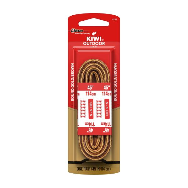 【並行輸入品】KIWI Yellow &amp; Brown Outdoor Shoe Laces 45" ...