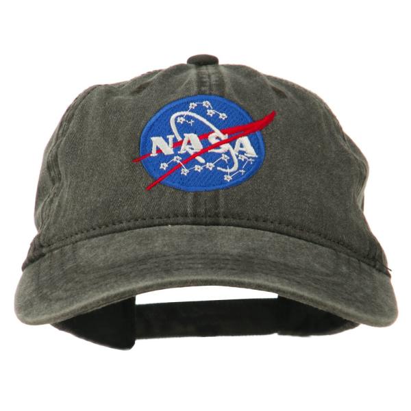 【並行輸入品】NASA Insignia刺繍顔料染めキャップ カラー: ブラック e4Hats.co...