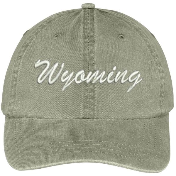 【並行輸入品】トレンディアパレルショップワイオミング州状態刺繍低プロファイル調節可能コットンキャップ...
