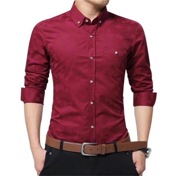 【並行輸入品】YTD メンズ 綿100% カジュアル スリムフィット 長袖 ボタンダウンプリント柄ワ...