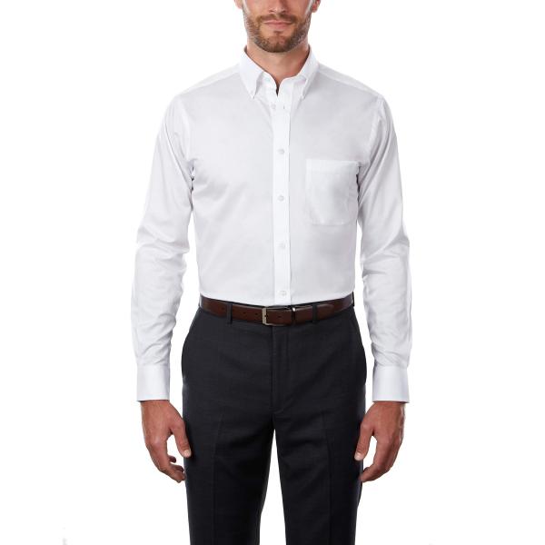 【並行輸入品】IZOD メンズ ドレスシャツ レギュラーフィット ストレッチ 無地 ボタンダウンカラ...
