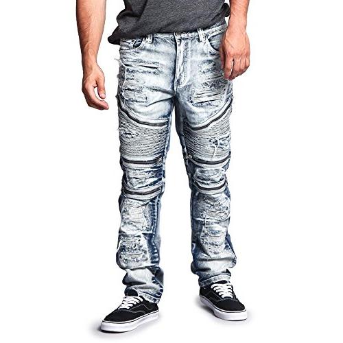 【並行輸入品】g style USAメンズBiker Distressedスリムジーンズ   Aci...