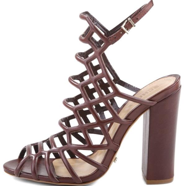 【並行輸入品】SCHUTZ Jaden Rust Brown Leather Caged Thick...