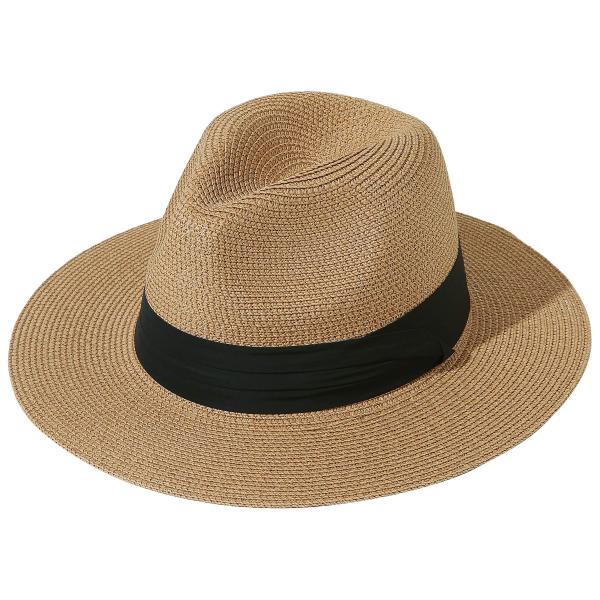 【並行輸入品】JOYEBUY レディース UPF50 折りたたみ式 夏用 麦わら帽子 つば広 フェド...