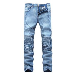 【並行輸入品】DSDZ Fashion Mens Stretch Ripped Hole Skinny Fit Biker Jeans 34