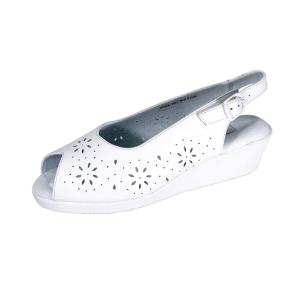 【並行輸入品】24 Hour Comfort Anne レディース ワイド幅フローラルカットデザインアッパーレザーサンダル, ホワイト, 9 X