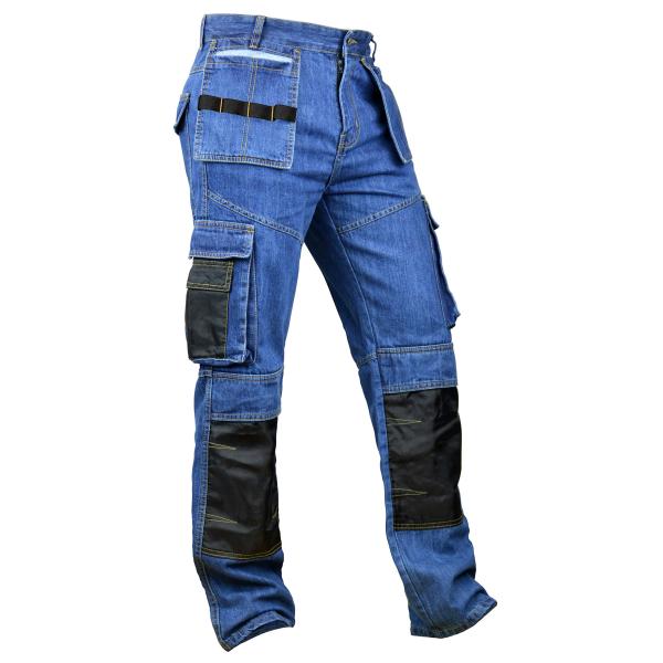 【並行輸入品】Fashio Men Denim Workwear Pant Cordura Knee...