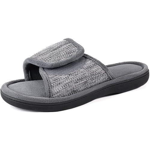 【並行輸入品】RockDove メンズ 調節可能 ラップ メモリーフォーム スライドスリッパ, グレ...