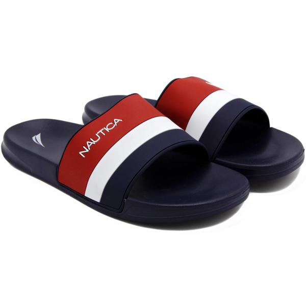 【並行輸入品】Nautica メンズ シャワーサンダル オープントゥ ソフトスライド ハウススリッパ...