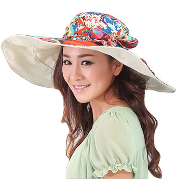 【並行輸入品】Reversible Beach Sun Hat Women Cowboy Flora...