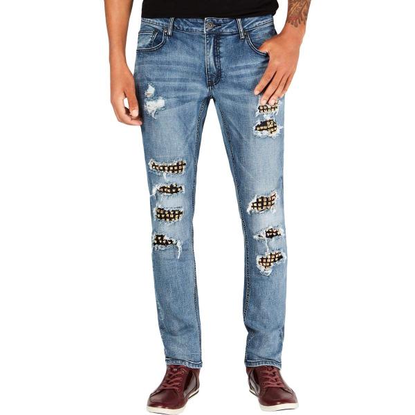 【並行輸入品】I N C Mens Studded Distressed Skinny Fit Je...