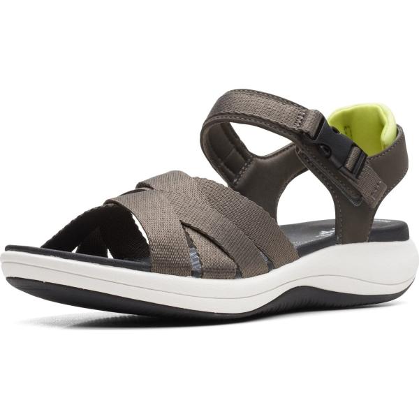 【並行輸入品】Clarks Mira Tide Flat Sandal, Dark Olive Te...