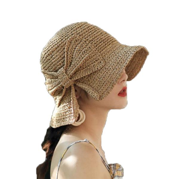 【並行輸入品】レディース 夏 太陽 ビーチ 麦わら帽子 UPF50 旅行 折りたたみ式 つば広 夏 ...
