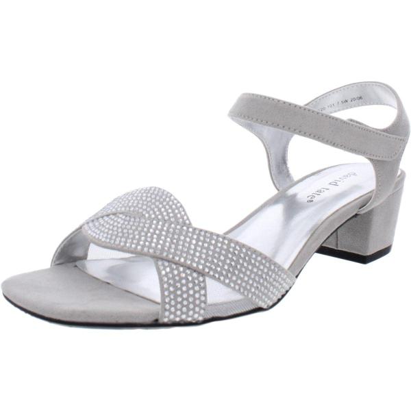 【並行輸入品】David Tate レディース ヒールサンダル, シルバーサテン, 7.5 Davi...