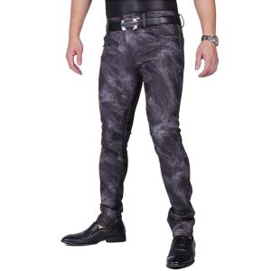 【並行輸入品】leesuo Mens Slim Fit Stretch Fashion Casual Faux PU Leather Pant